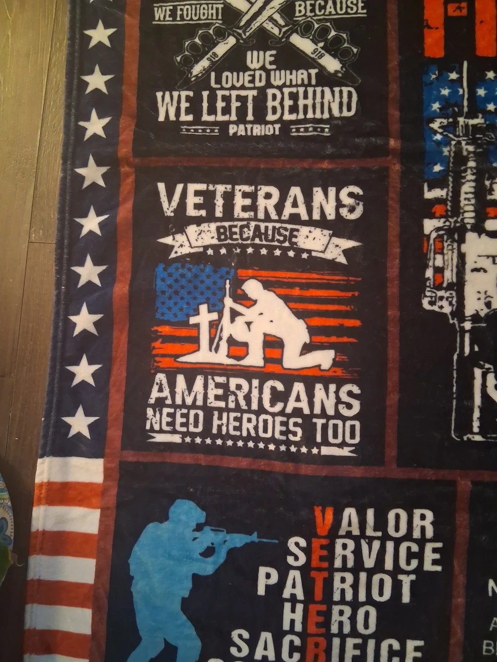 Patriotic Veteran Freedom Throw Blanket – Blue/Red Soft.